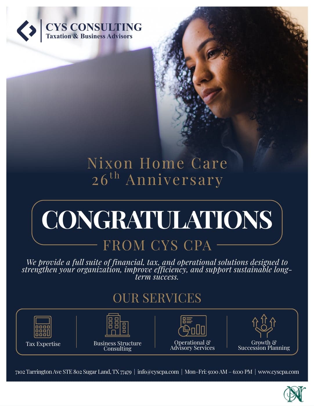 CYS Consulting congratulations ad