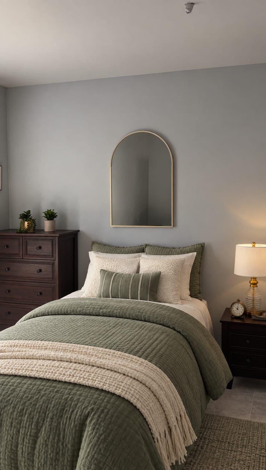 A bedroom in the furnished demo suite